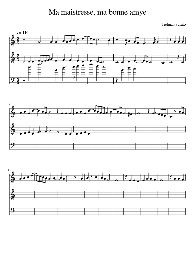 Ma maistresse ma bonne amye