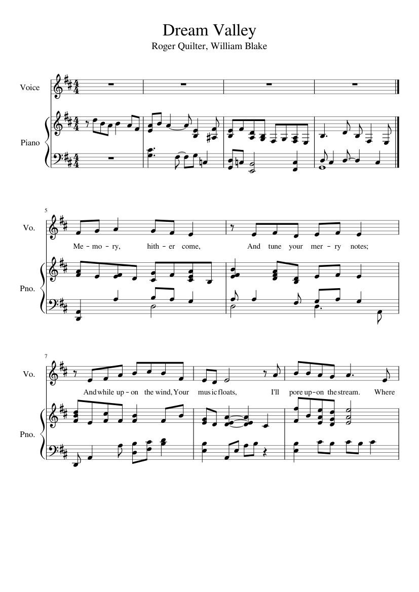 Dream Valley Sheet music for Piano, Vocals (PianoVoice)