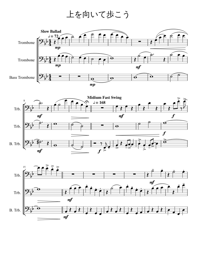 Sukiyaki Sheet Music for Trombone (Brass Duet) | MuseScore.com