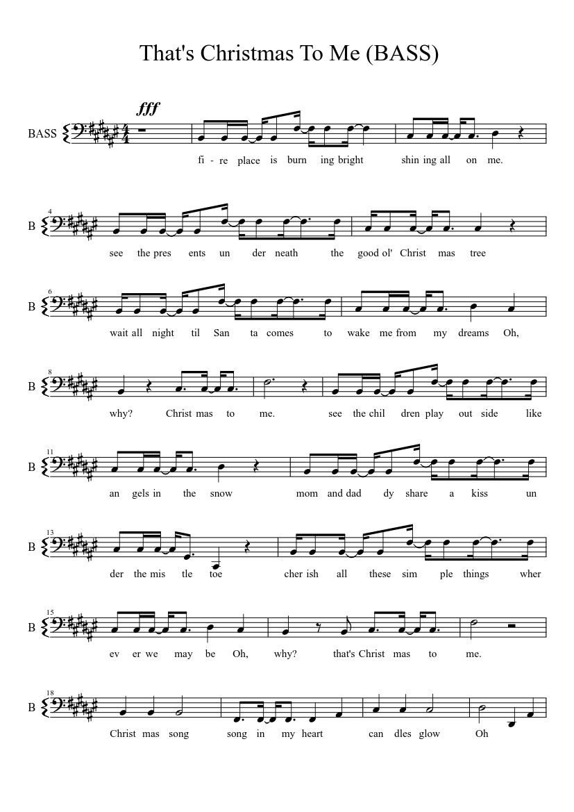 That's Christmas To Me - Pentatonix (BASS) Sheet music for Bass (Solo) |  Musescore.com
