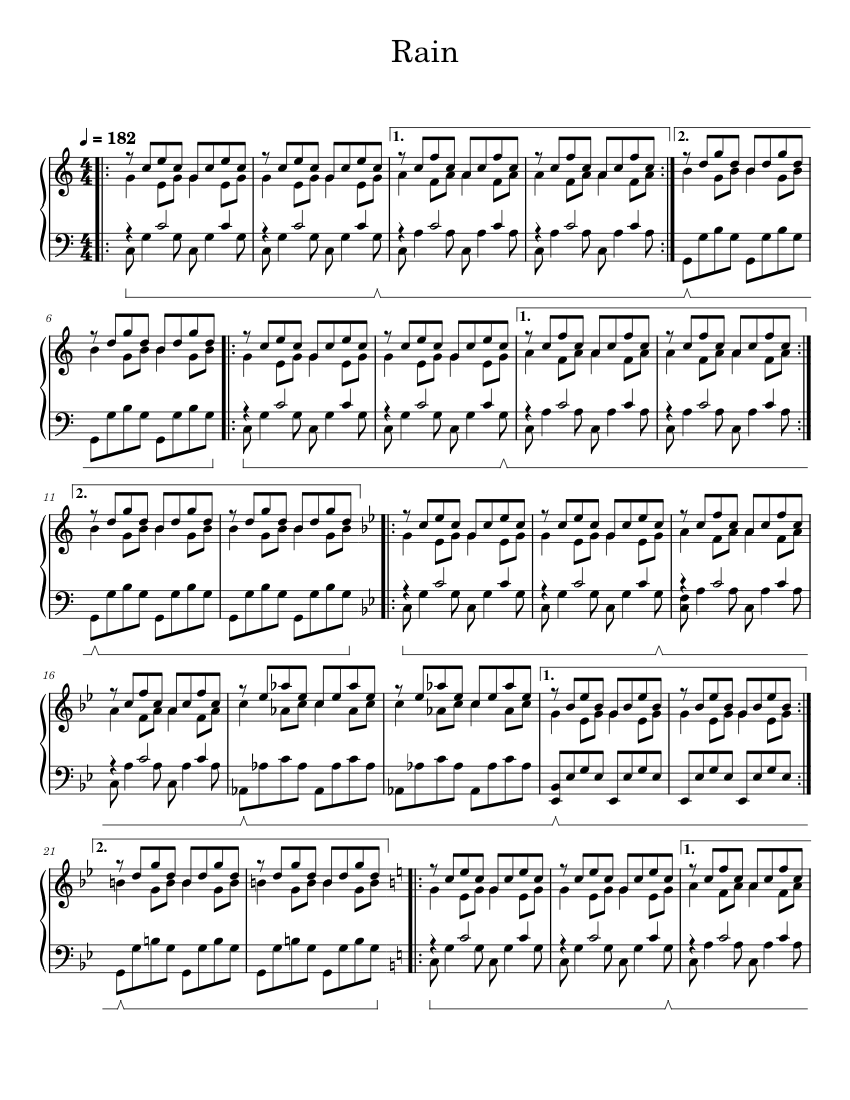 Walter Ralts Rain - Walter Ralts Sheet music for Piano (Solo) | Musescore.com