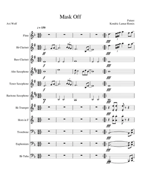 mask off by Future free sheet music | Download PDF or print on Musescore.com