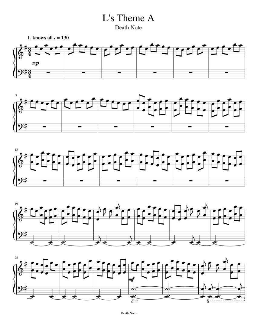 L s Theme A Sheet music for Piano (Solo) Easy | Musescore.com