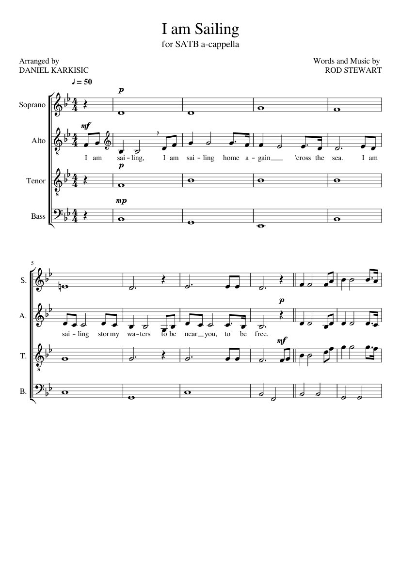 I am Sailing - Rod Stewart (WIP Arrangement for A-Cappella SATB