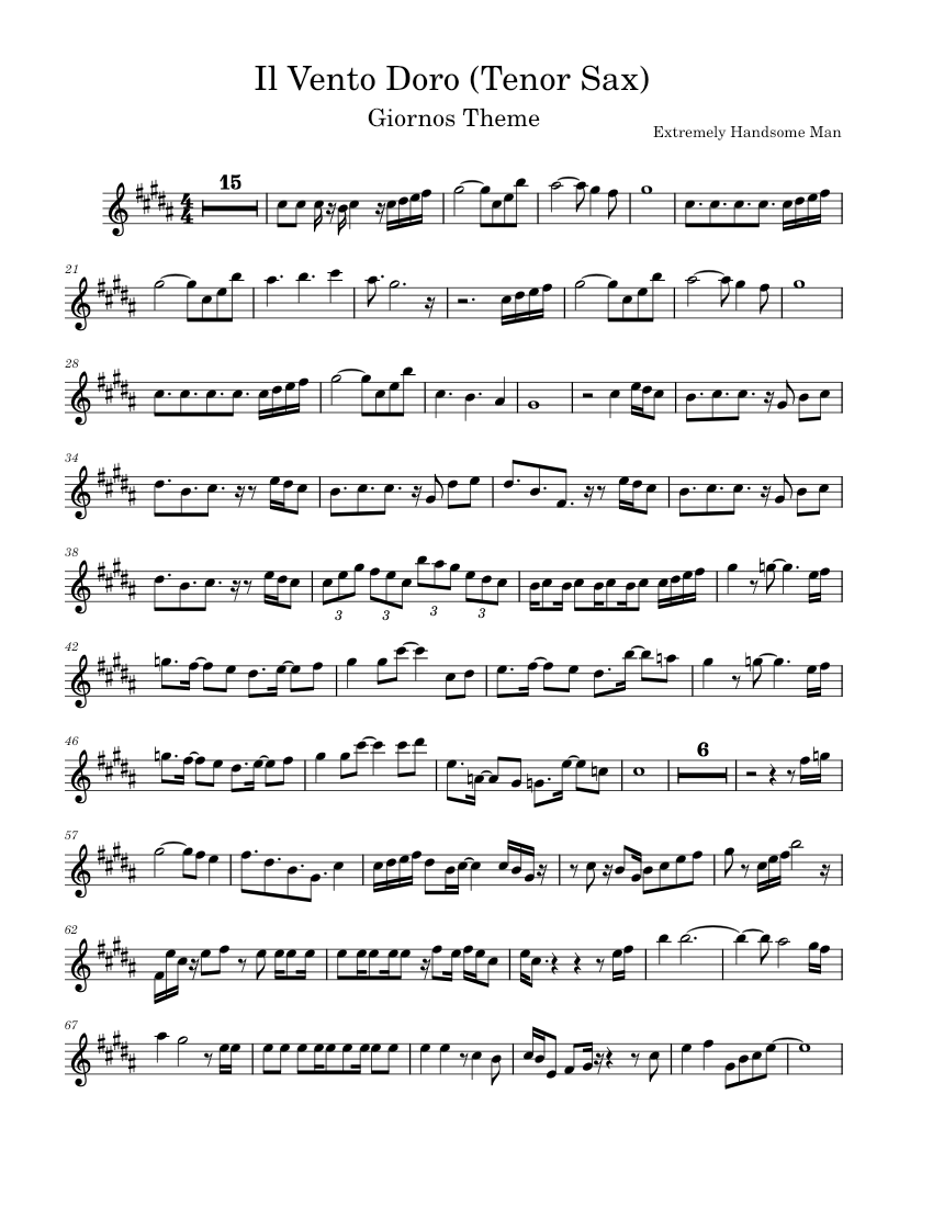Il Vento Doro Tenor Sax Sheet music for Saxophone tenor (Solo