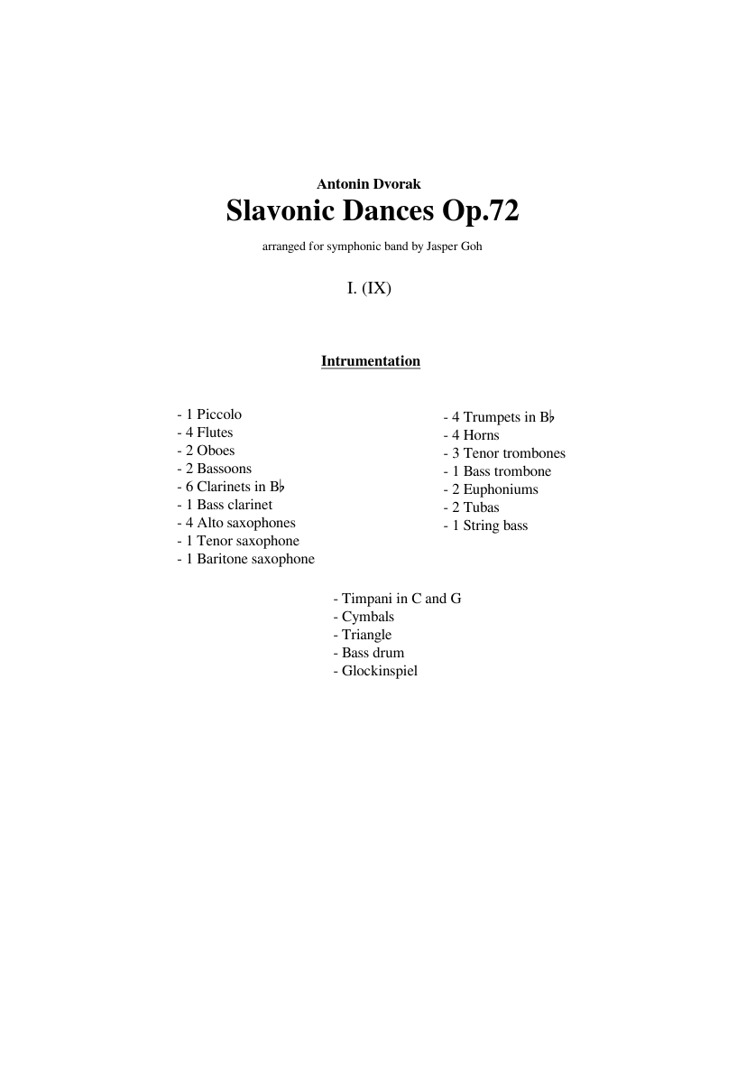 Slavonic Dances Op.72