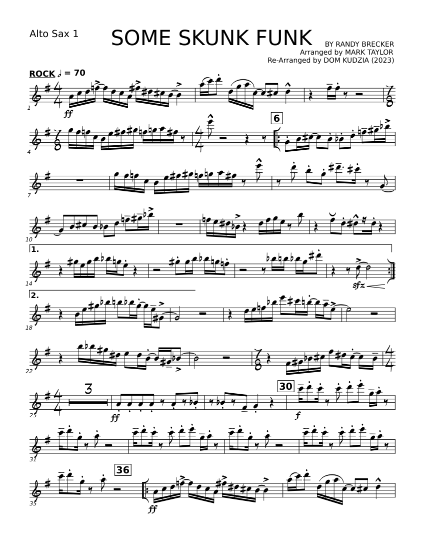 Some skunk funn Some Skunk Funk - Alto 1 Sheet music for Saxophone alto