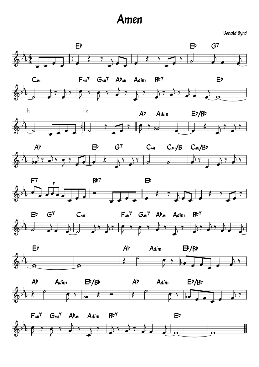 Amen Sheet music for Piano (Solo) | Musescore.com