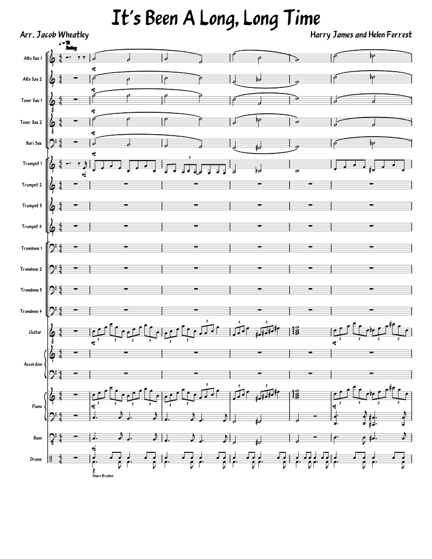 It's Been A Long, Long Time Sheet music for Saxophone alto (Solo)