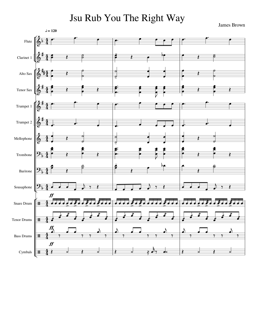 Jsu Rub You The Right Way MUSIC SHEET