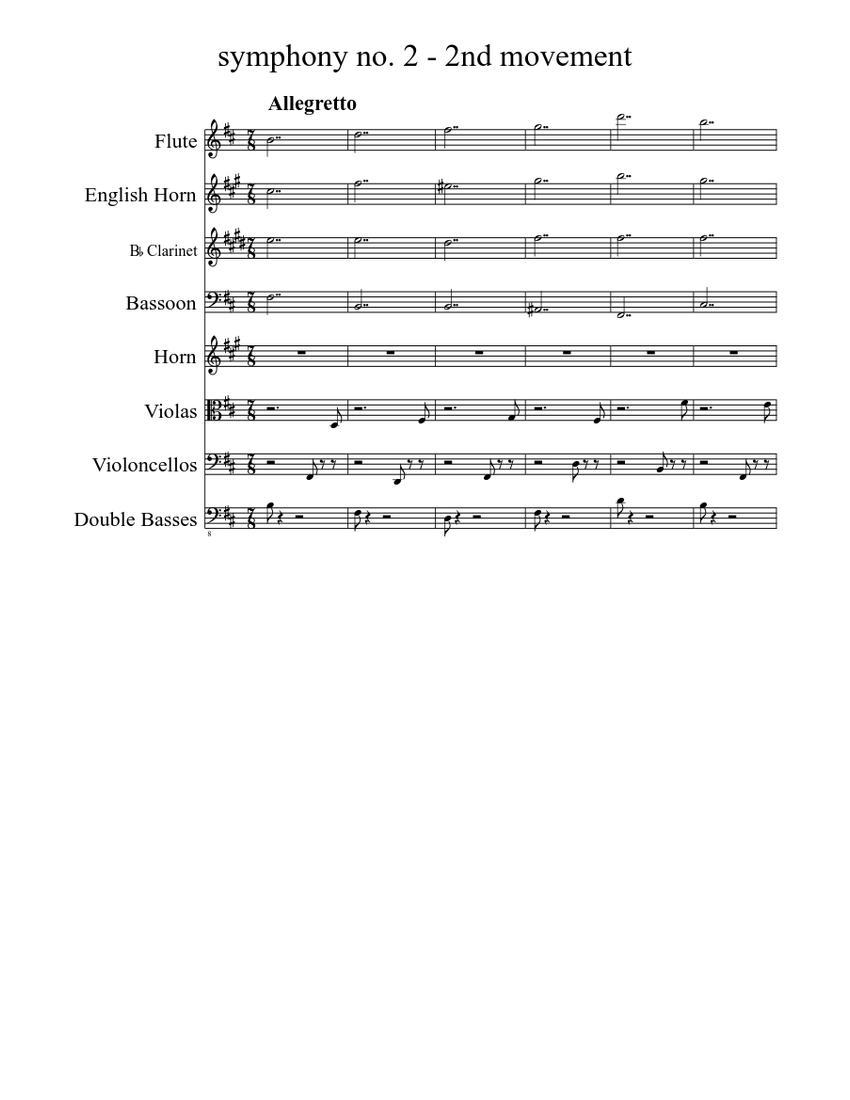 Symphony No. 2 - ii. Allegretto Grazioso Sheet music for Flute, Bassoon