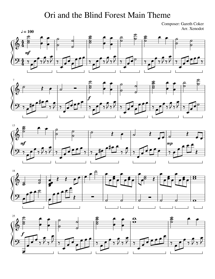 Ori and the Blind Forest Main Theme Sheet music for Piano (Solo) |  Musescore.com