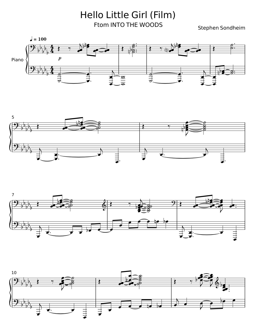 Hello, Little Girl (Into the Woods) - Stephen Sondheim Sheet Music for ...