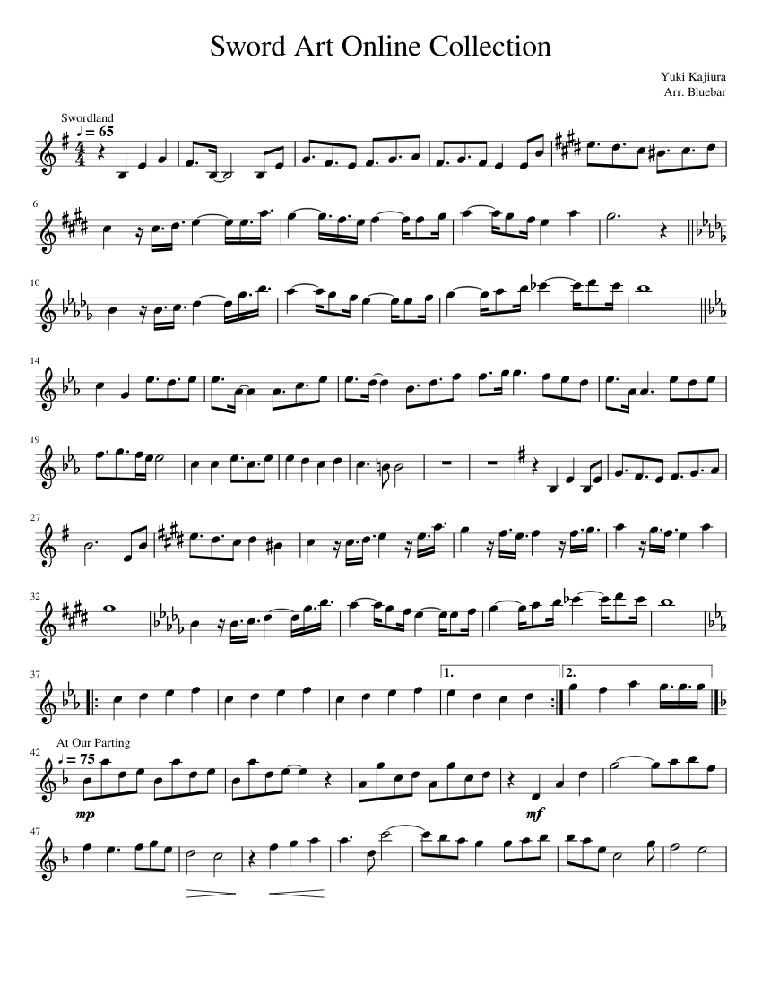 Sword Art Online Collection Sheet music for Violin (Solo)