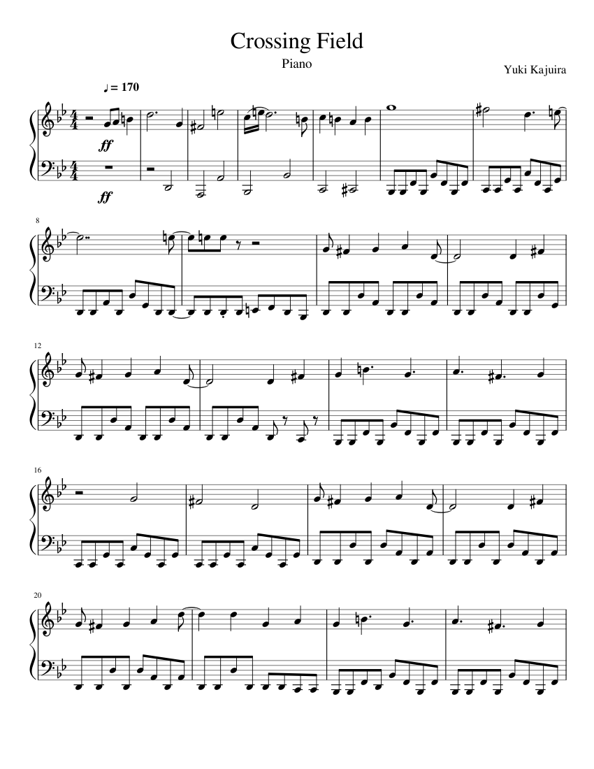 Crossing Field (very easy) Sheet music for Piano (Solo) | Musescore.com