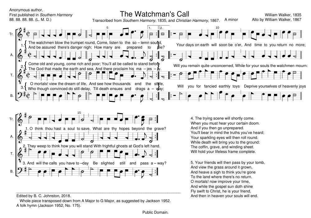 The Watchman's Call - William Walker