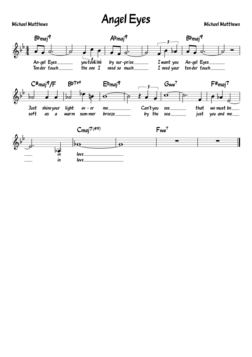 Angel Eyes Sheet music for Piano (Solo) Easy