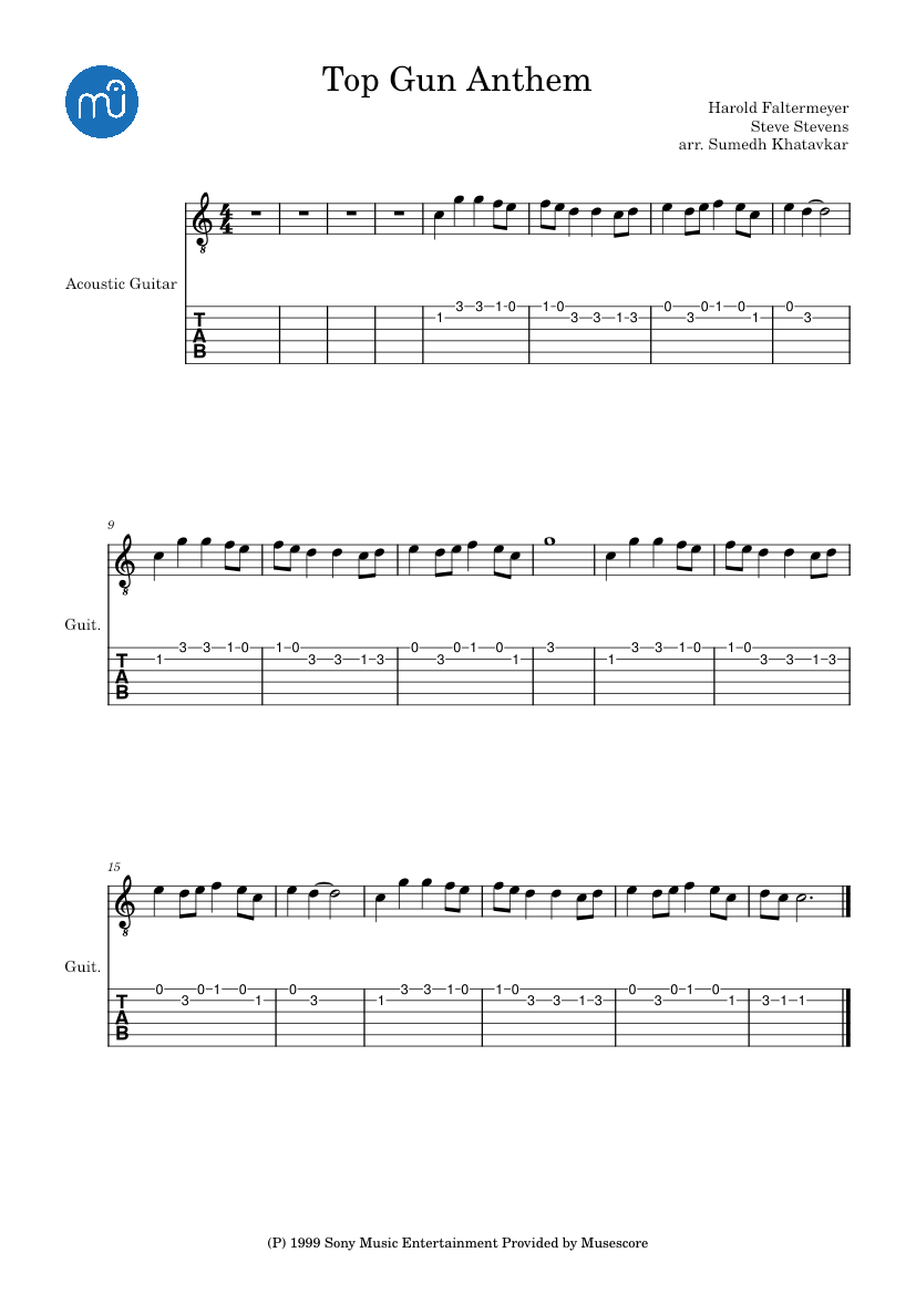 GTR55M6 Top Gun Anthem Sheet music for Guitar (Solo)