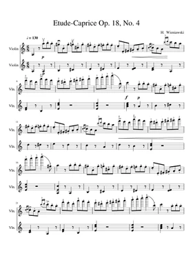 Free Etudes-Caprices, Op.18 by Henri Wieniawski sheet music | Download PDF  or print on Musescore.com