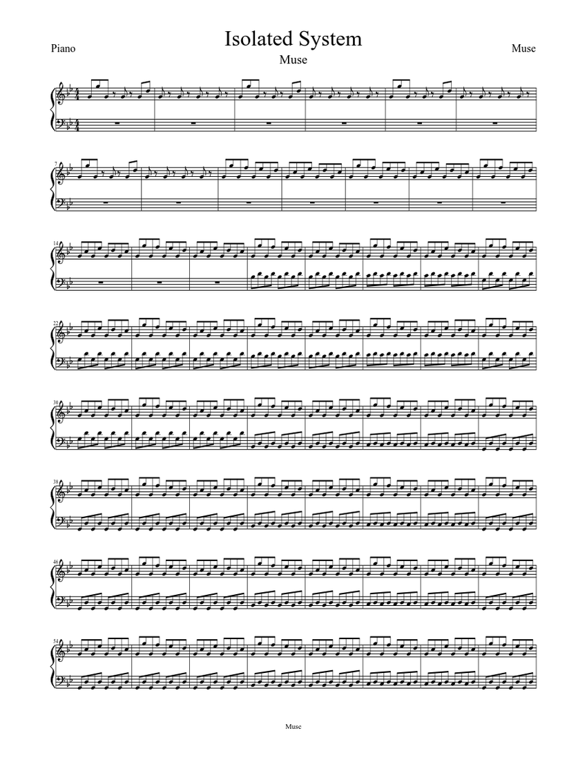 Isolation Music Notes Isolated System Sheet music for Piano (Solo) | Musescore.com