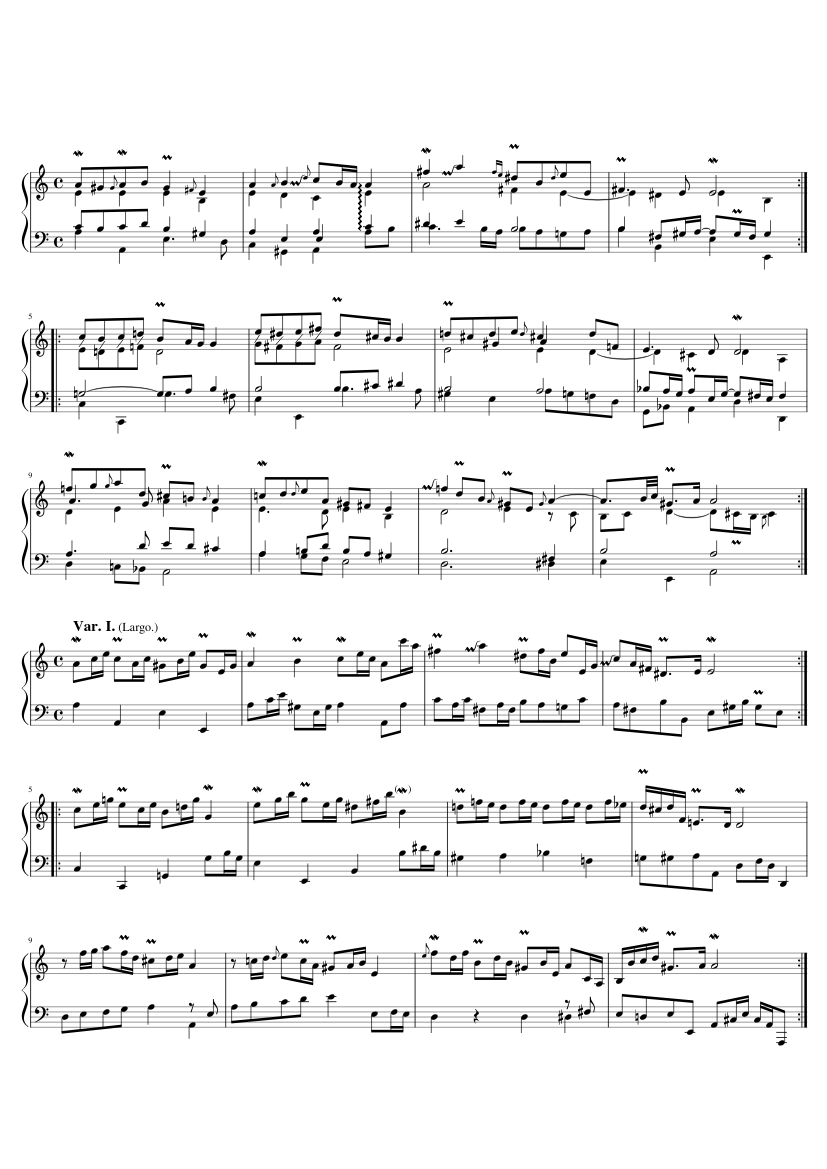 Aria variata in A minor BWV 989