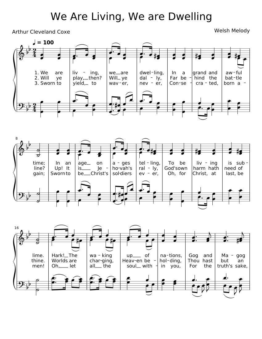 We Are Living, We are Dwelling Sheet music for Piano (Solo) Easy