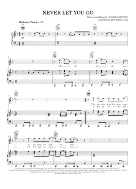 Free Never Let You Go by Justin Bieber sheet music | Download PDF or print  on Musescore.com