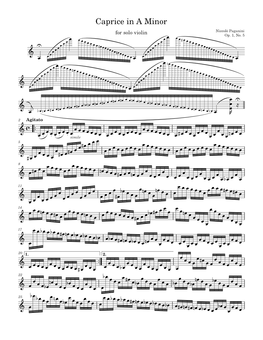 24 Caprices for Solo Violin Op.1