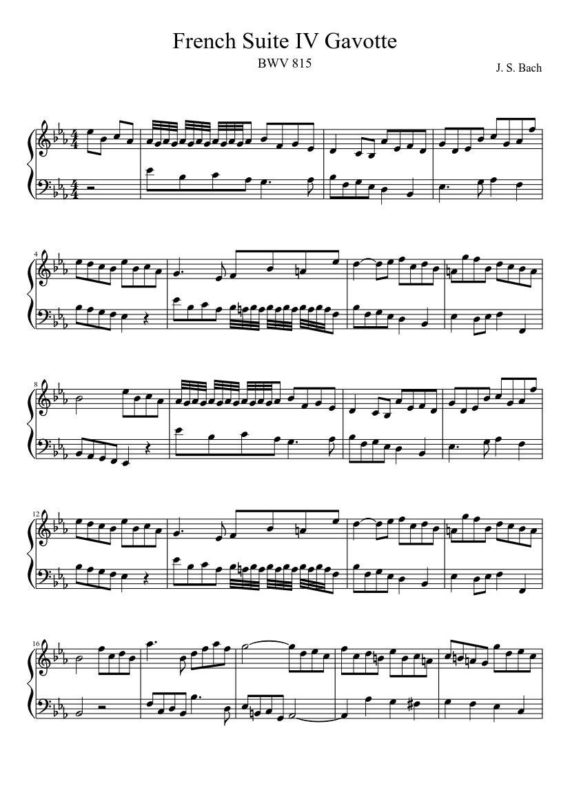 French Suite No.4 in E-flat major BWV 815