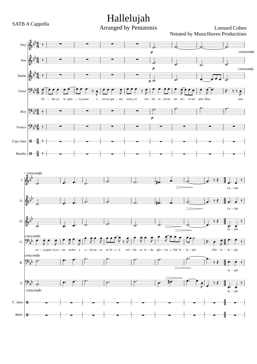 Hallelujah Español PTX (Modificado) Sheet music for Mezzo soprano