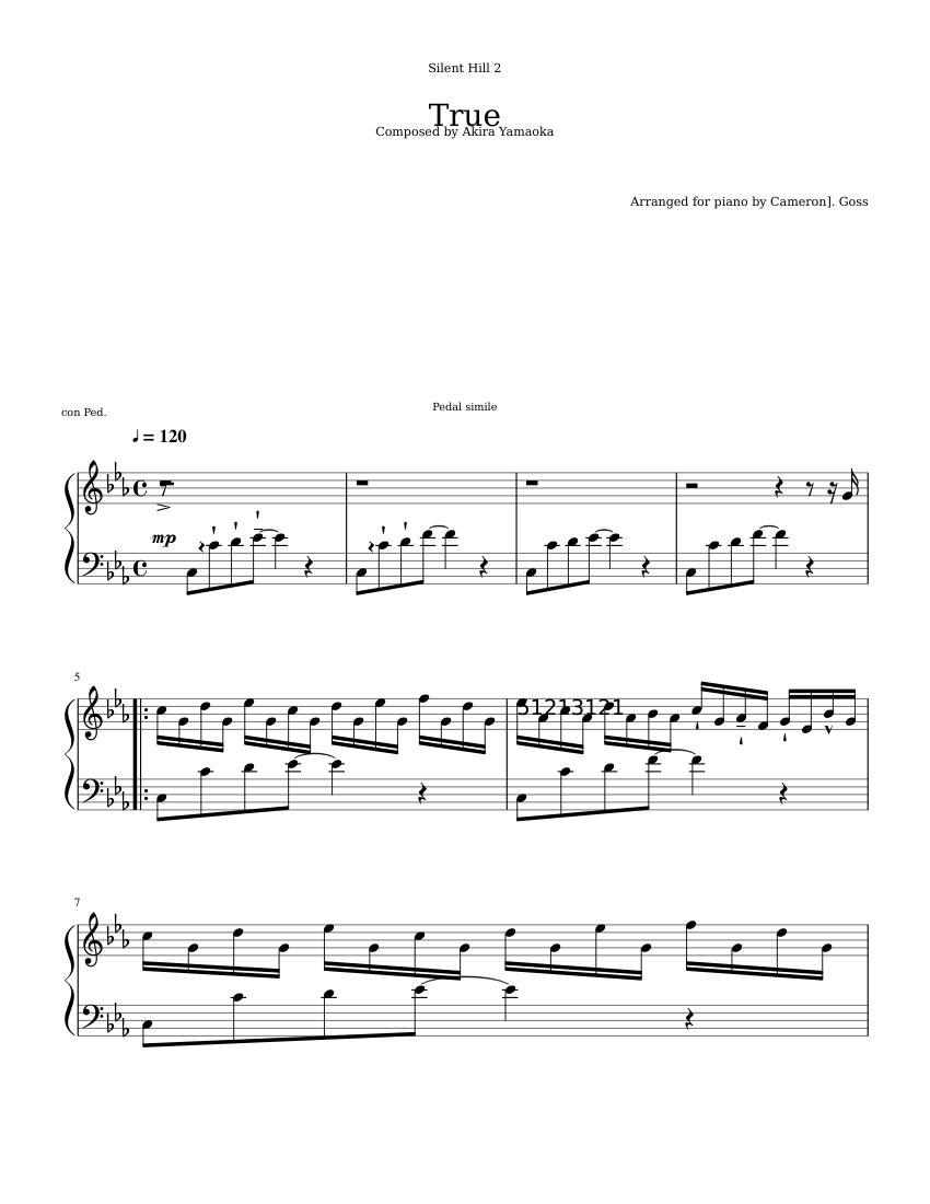 True Sheet music for Piano (Solo) | Musescore.com
