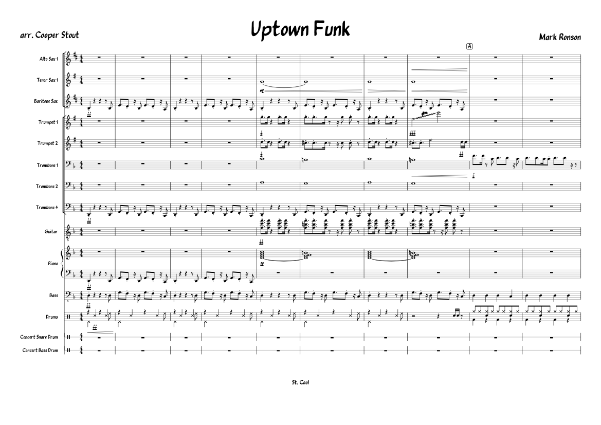 Uptown Funk ( Jazz Ensamble ) UPDATED Sheet music for Piano, Trombone ...