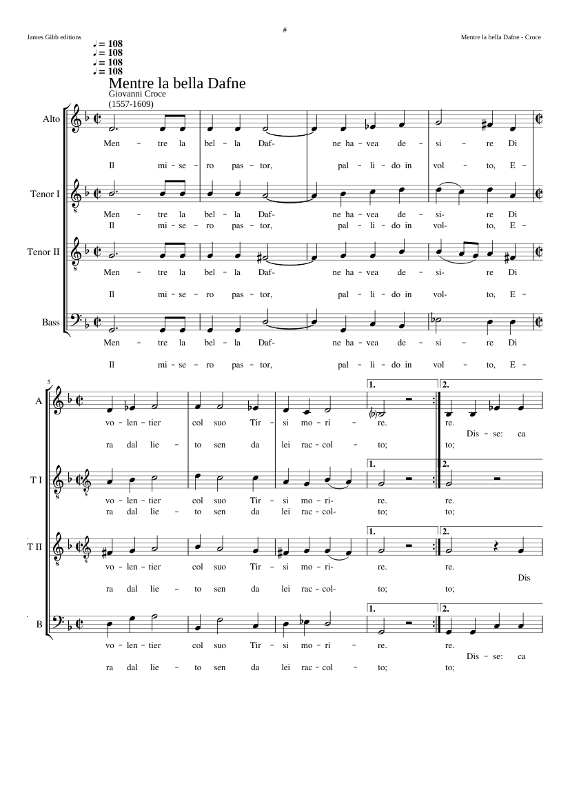 Mentre la bella Dafne