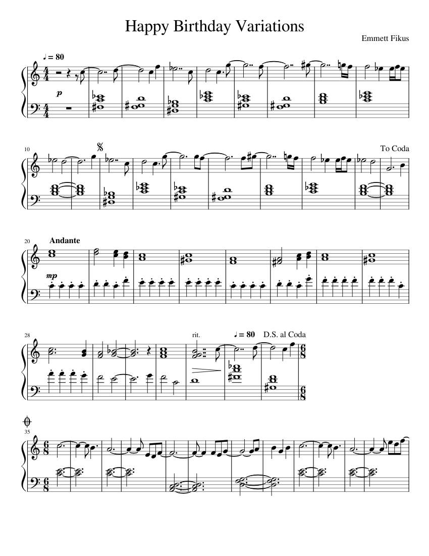 Happy birthday variations Sheet Music For Piano Solo Easy Musescore happy-birthday-variations-sheet-music-for-piano-solo-easy-musescore