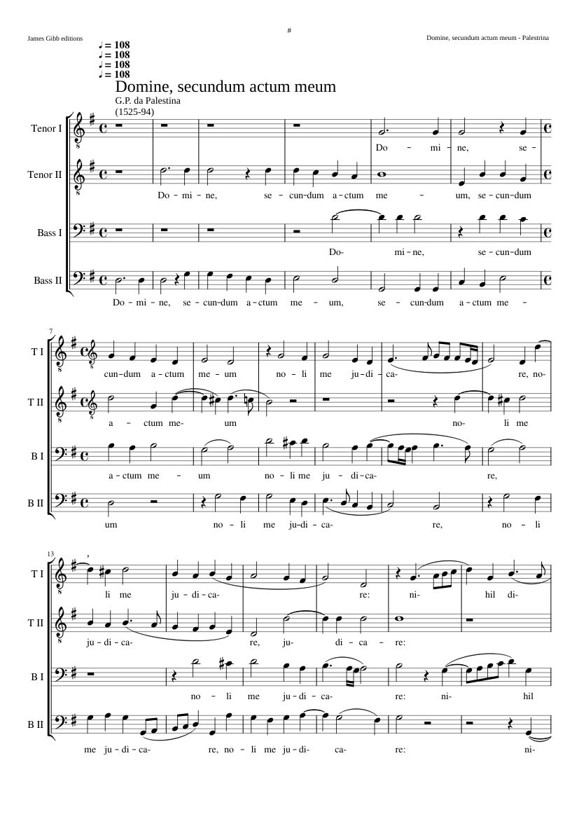 Domine secundum actum meum (not to be confused with Palestrina's 5vv setting)