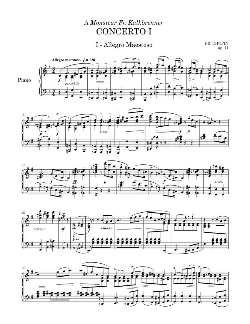 Chopin - Piano Concerto No. 1 In E Minor (Solo Arrangement) Sheet music for  Piano (Solo) | Musescore.com
