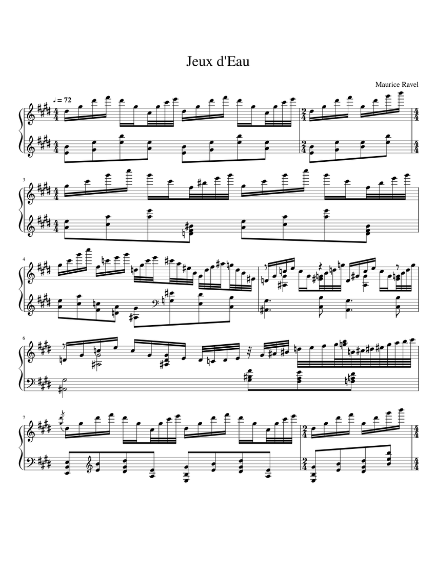Jeux d'Eau Sheet music for Piano (Solo) | Download and print in PDF or