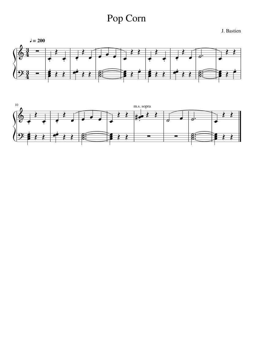 Pop Corn Sheet music for Piano (Solo) | Musescore.com