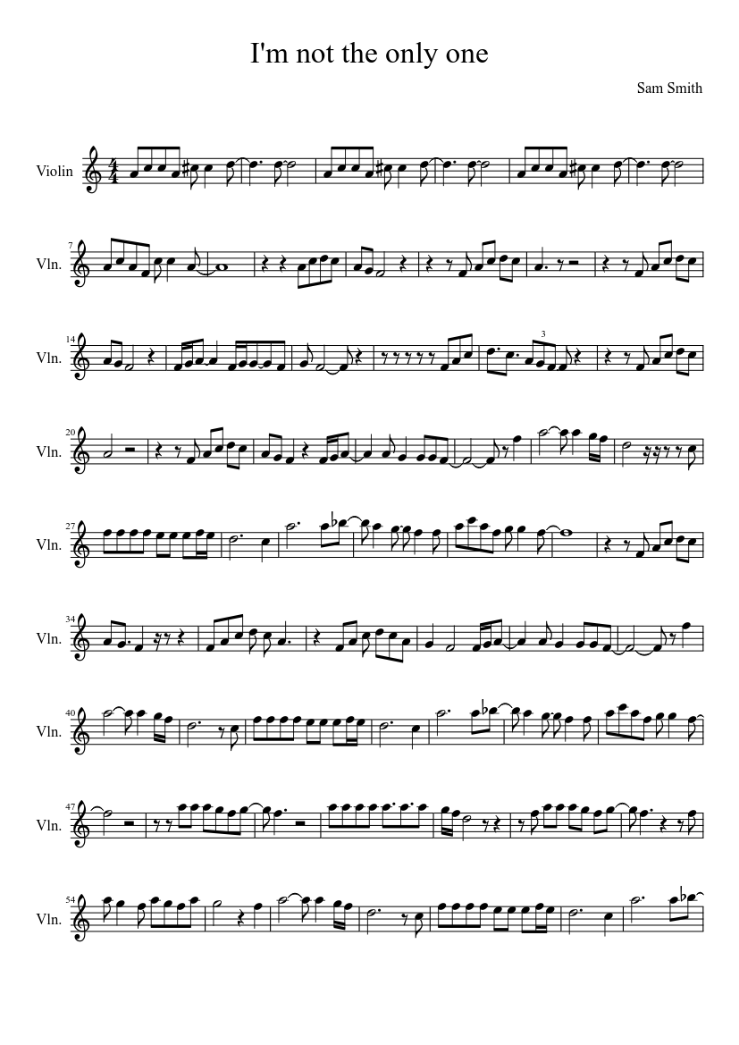 I M Not The Only One Sheet Music For Violin Solo Musescore Com
