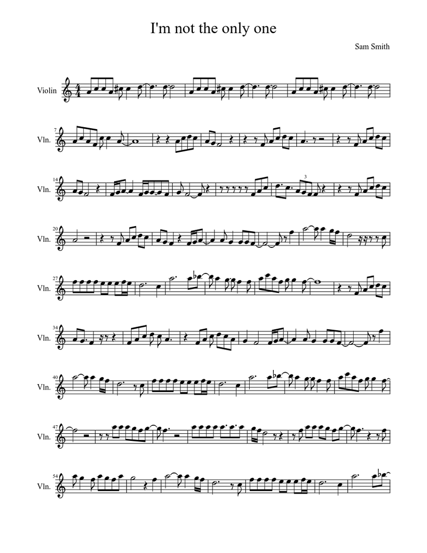 I M Not The Only One Sheet Music For Violin Solo Musescore Com
