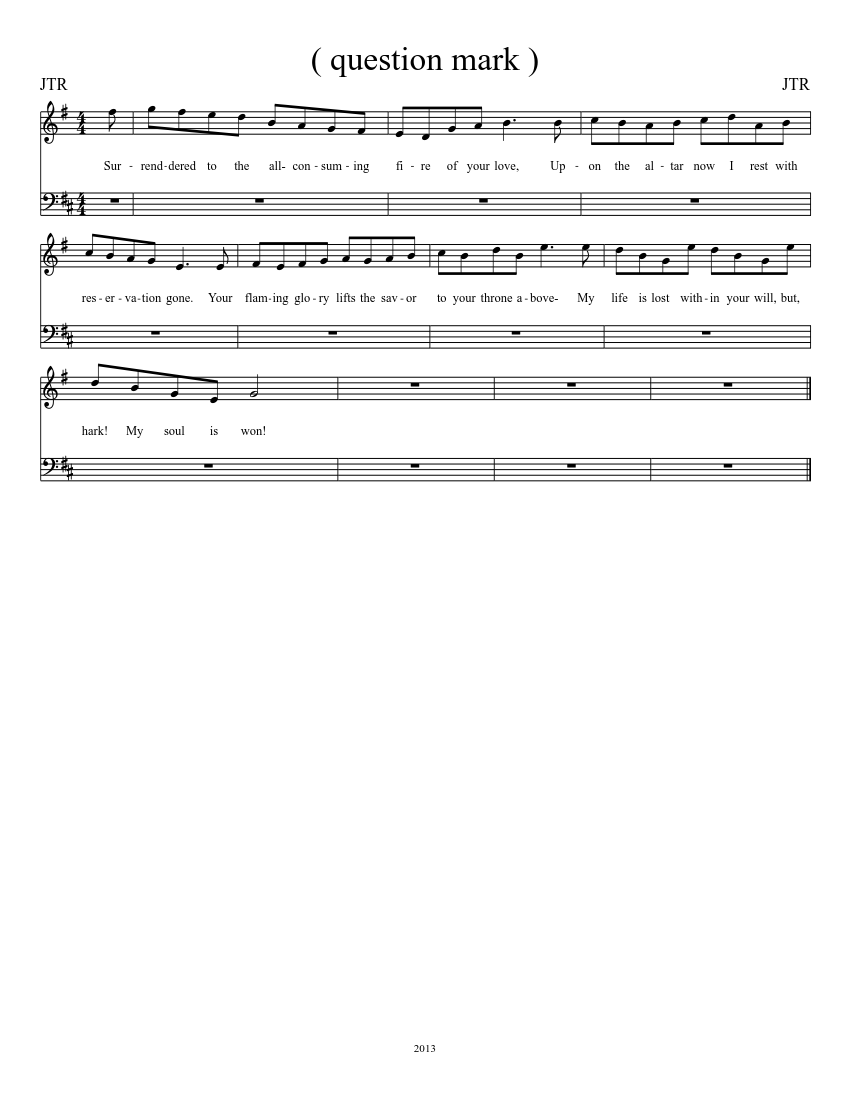 Question Mark Musical Note ( question mark ) Sheet Music for Piano (Solo) easy | MuseScore.com