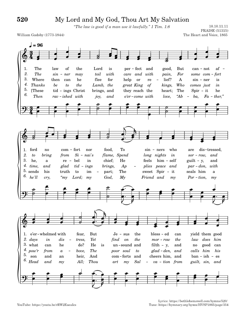 0520 The Law of the Lord is Perfect and Good