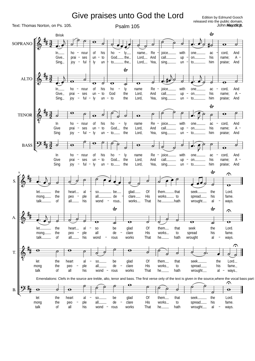 Give praises unto God the Lord