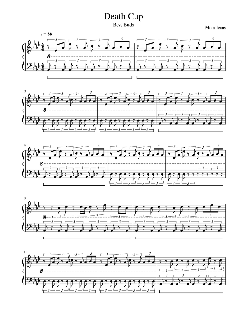 Death Cup by Mom Jeans Sheet music for Piano (Solo) | Musescore.com