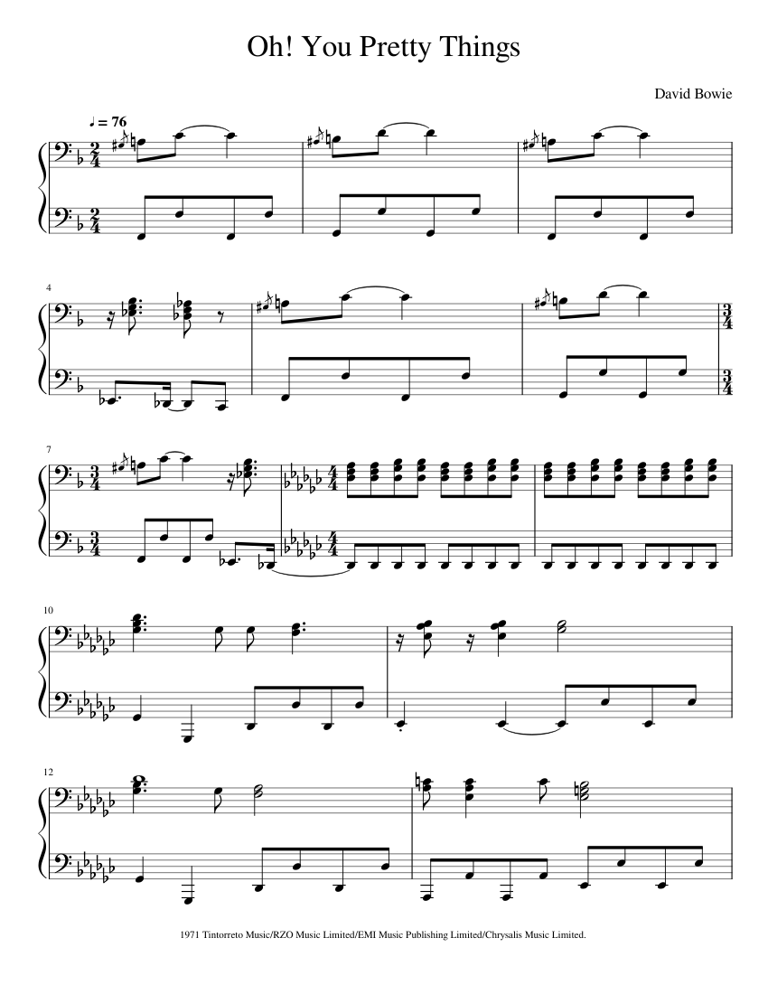 Oh You Pretty Things David Bowie Sheet Music For Piano Solo oh-you-pretty-things-david-bowie-sheet-music-for-piano-solo