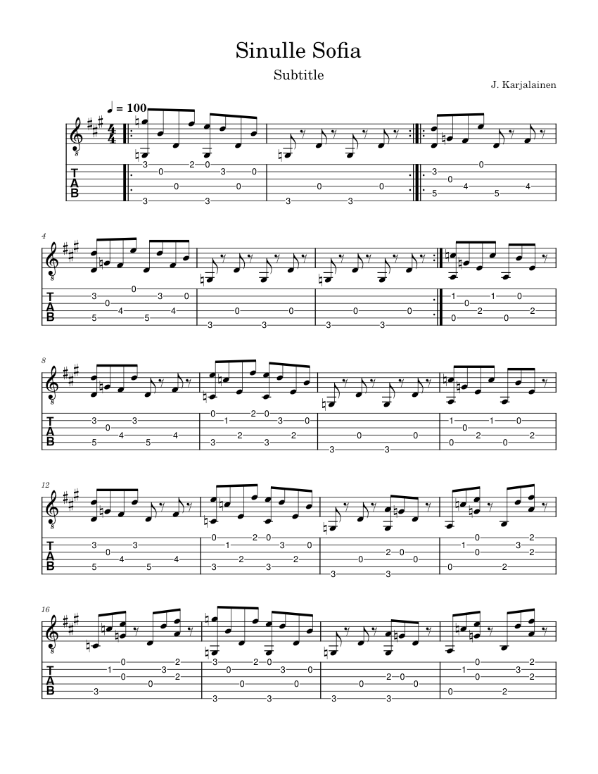 Sinulle sofia – J. Karjalainen Sinulle Sofia - piano tutorial