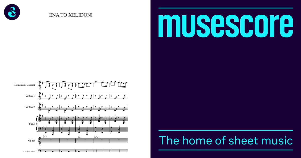 ΕΝΑ ΤΟ ΧΕΛΙΔΟΝΙ Sheet music for Piano, Timpani, Guitar, Woodwinds (other)  (Mixed Quartet) | Musescore.com