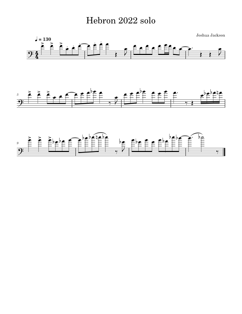 Hebron 2022 solo Sheet Music for Trombone (Solo) | MuseScore.com