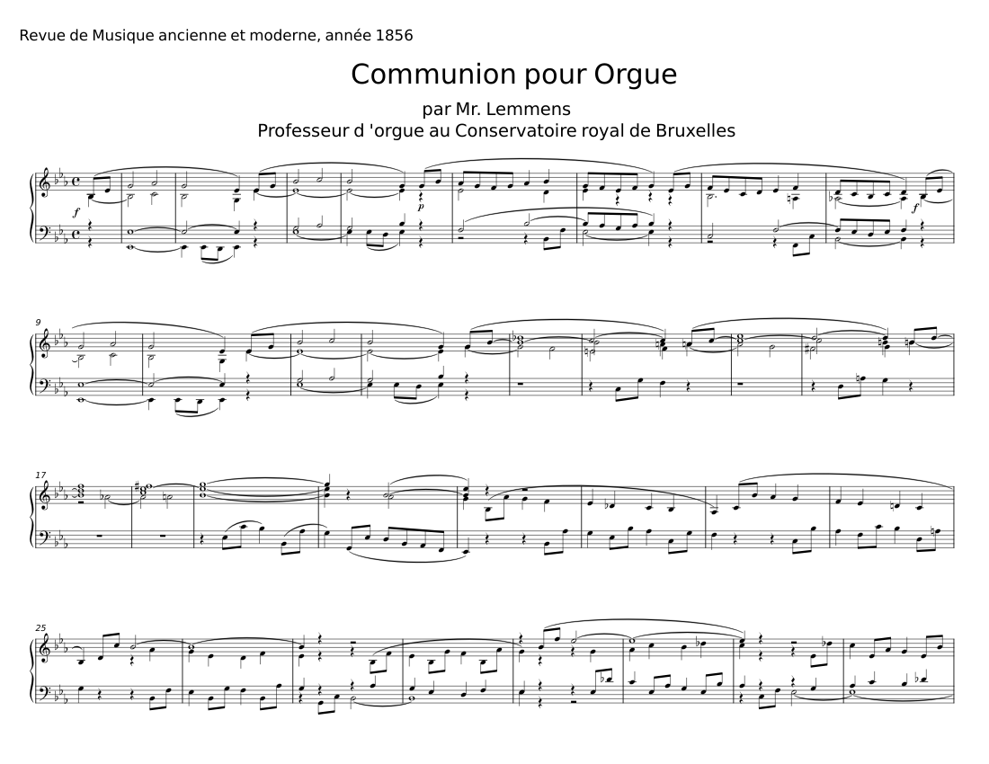 Communion pour Orgue - Lemmens Sheet music for Organ (Solo) | Musescore.com