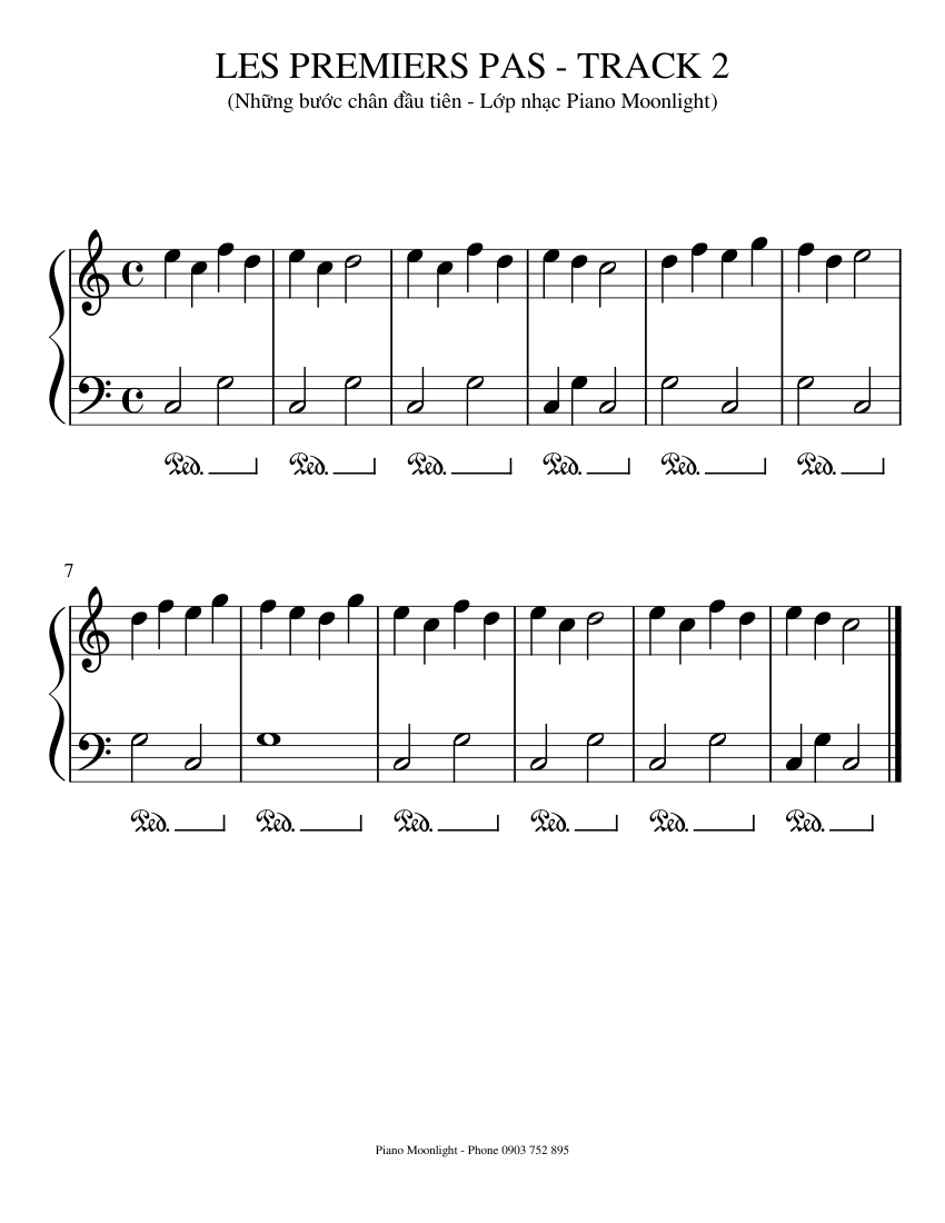 LES PREMIERS PAS - TRACK 2 - piano tutorial